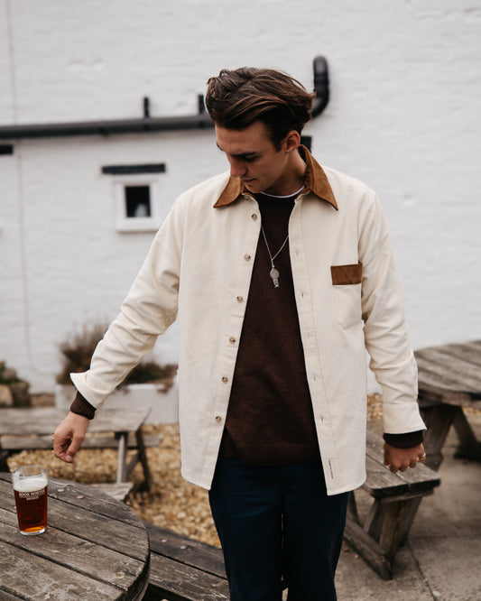 Resilience Overshirt - Cream x Tan.
